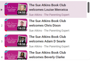 youtube playlist Sue Atkins Book Club Authors